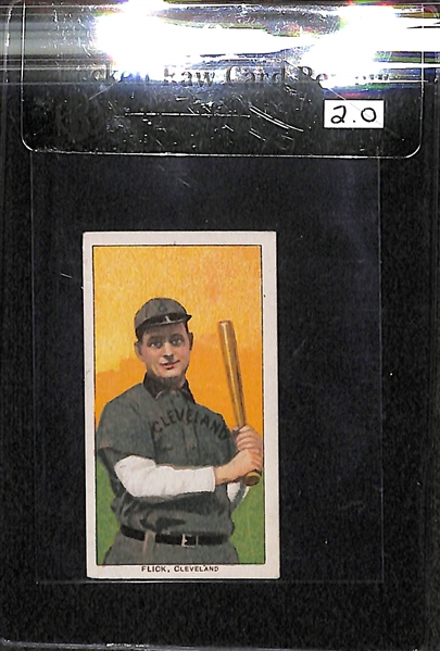 1909-11 T206 Elmer Flick  - Sweet Caporal Back - BVG 2.0 
